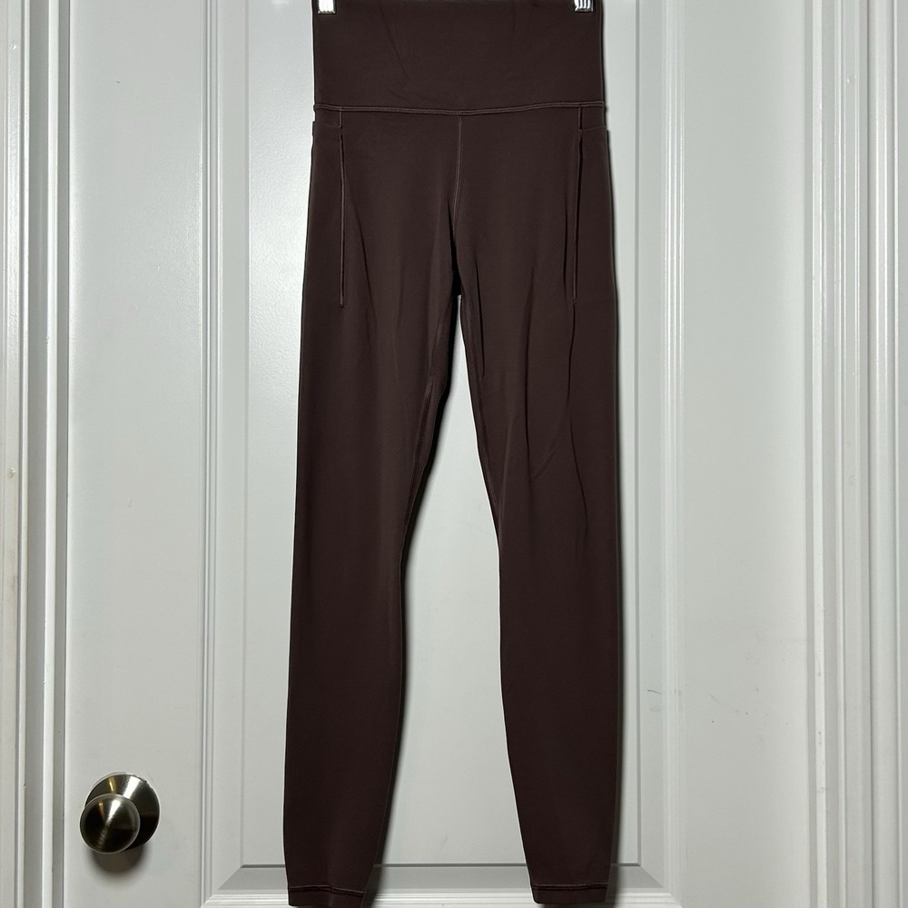 Athleta Mauve Transcend Stash Pocket High Rise Leggings Clean Vanilla Girl Style